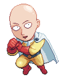 pixel art of saitama