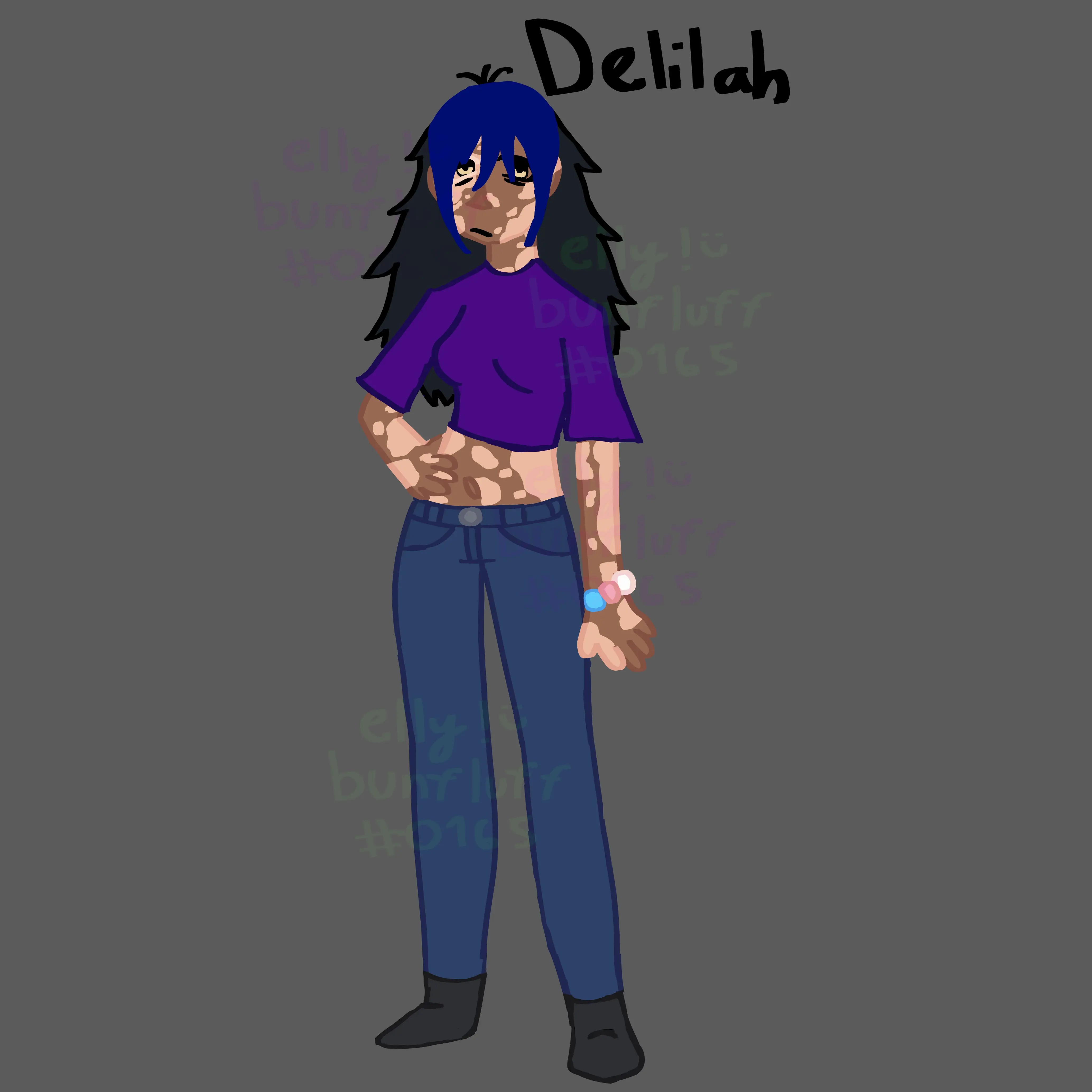delilah, a oc of mine that has vitligo