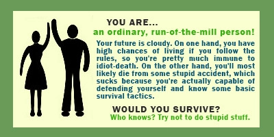 zombie apocalypse survival rate personality quiz results